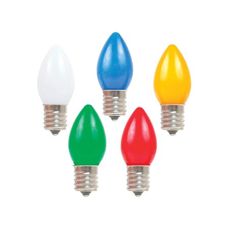 Holiday Bright Lights Holiday Bright Lights Incandescent C7 Multicolored 25 ct Replacement Christmas Light Bulbs 0.08 ft., PK25 BU25C7-OMUA